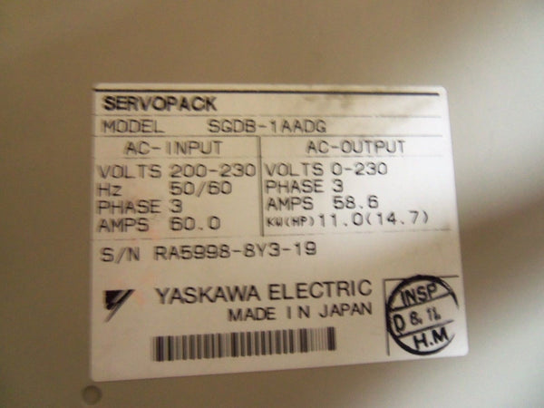 YASKAWA SERVOPACK SGDB-1AADG SERVO DRIVE NSNP