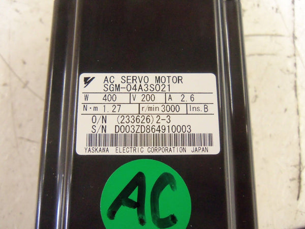 YASKAWA SGM-04A3S021 SERVO MOTOR NSNP
