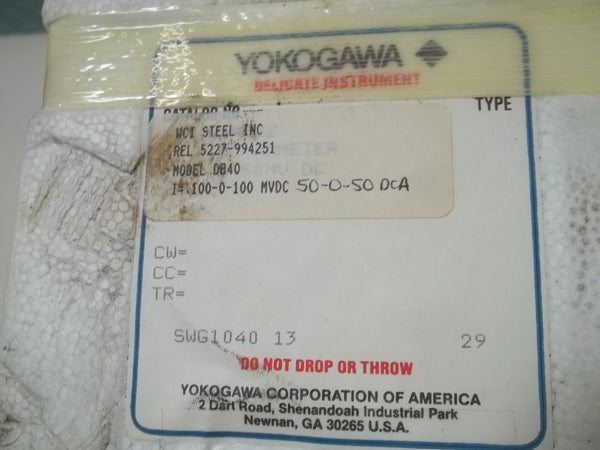 YOKOGAWA DB40 PANEL METER 50-0-50 NSMP
