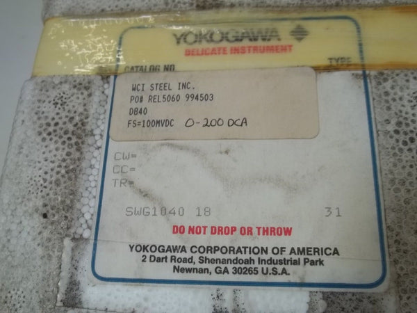 YOKOGAWA DB40 PANEL METER 0-200 NSMP