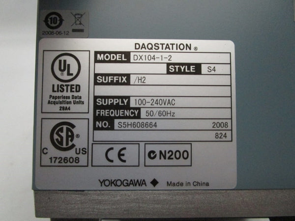 YOKOGAWA DX104-1-2/H2 100-240VAC NSNP