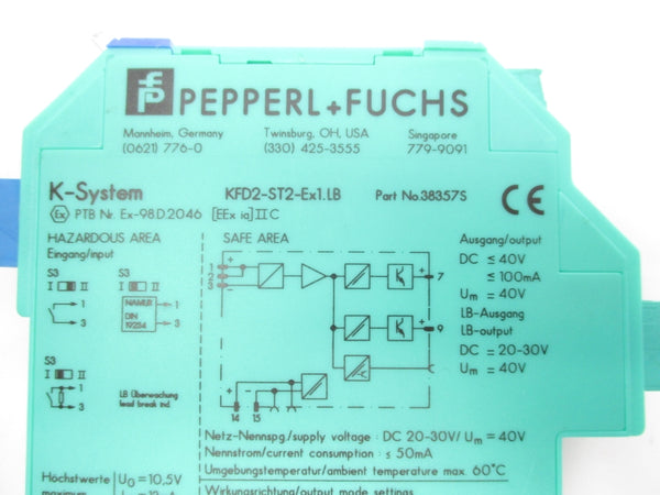 PEPPERL+FUCHS KFD2-ST2-EX1.LB 38357S NSNP