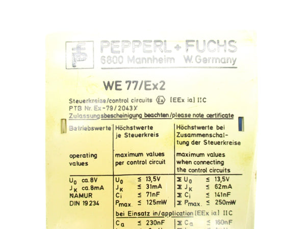 PEPPERL+FUCHS WE77/EX2 01543S 220VAC NSNP