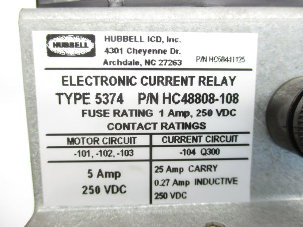 HUBBELL HC48808-108 250VDC 1A NSNP