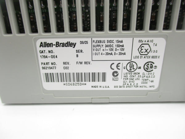 ALLEN BRADLEY 1794-OE4 SER. B 24VDC REV. C02 NSNP