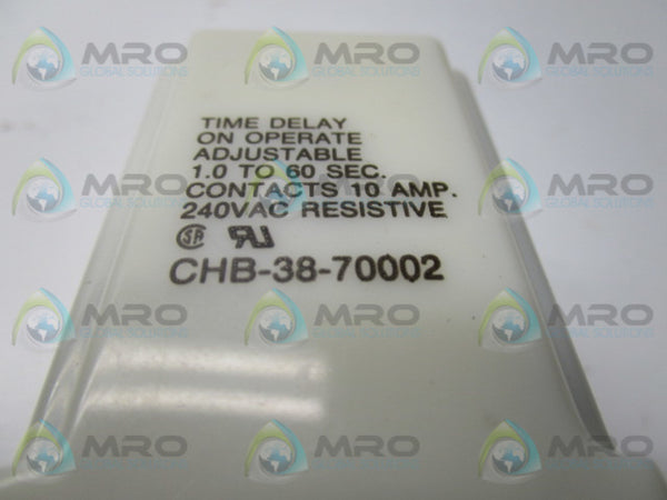 POTTER & BRUMFIELD CHB-38-70002 RELAY 1.0-60 SEC. 240VAC  UNMP