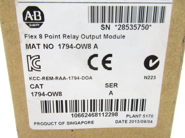 ALLEN BRADLEY 1794-OW8 SER. A DATE: 2013 NSFS