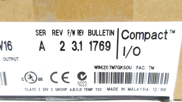 ALLEN BRADLEY 1769-OW16 SER. A F/W 3.1 5-265VAC REV. 2 NSMP