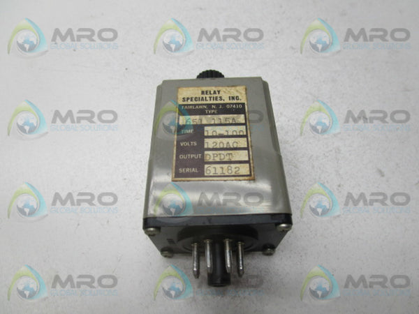 SPECIALTIES INC. 651115A RELAY  UNMP