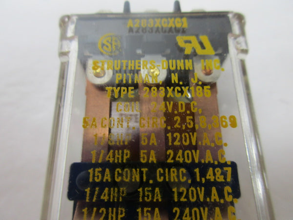 STRUTHERS DUNN 283XCX185 RELAY 24VDC 15A UNMP