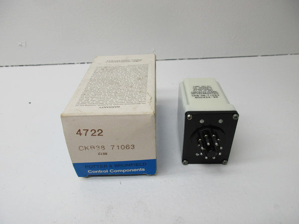 POTTER & BRUMFIELD CKB-38-71063 TIME DELAY RELAY 120VAC 10A NSMP