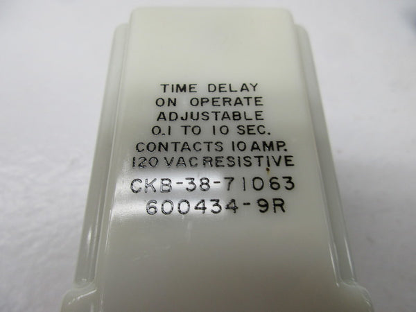 POTTER & BRUMFIELD CKB-38-71063 TIME DELAY RELAY 120VAC 10A NSMP
