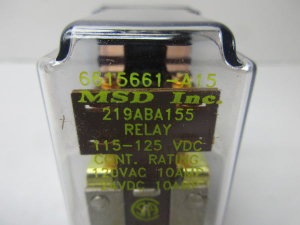 MSD INC. 219ABA155 RELAY 115-125VDC NSMP