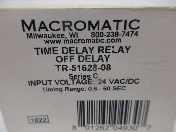 MACROMATIC TR-51628-08 TIME DELAY RELAY 24VAC/DC NSMP