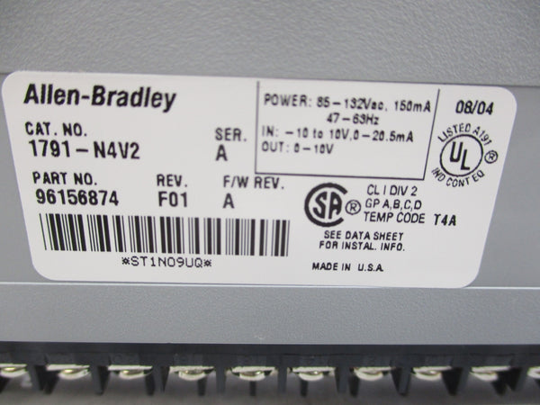 ALLEN BRADLEY 1791-N4V2 SER. A F/W A NSMP