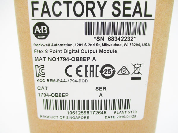 ALLEN BRADLEY 1794-OB8EP SER. A DATE: 2019 NSFS