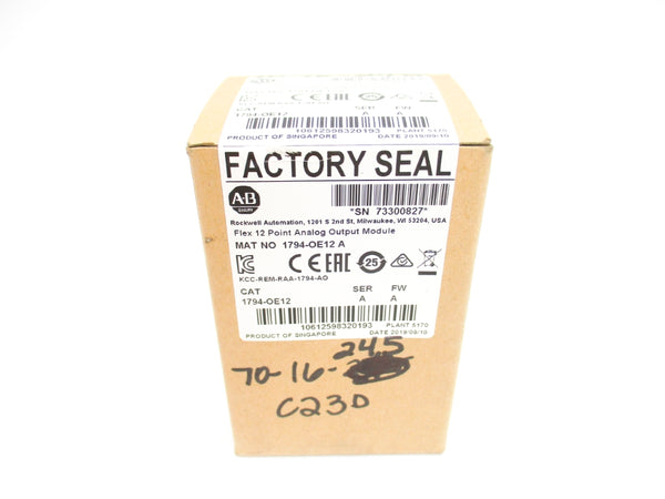ALLEN BRADLEY 1794-OE12 SER. A F/W A DATE: 2019 NSFS