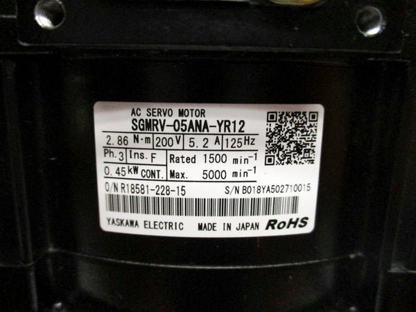YASKAWA ELECTRIC SGMRV-05ANA-YR12 200V 5.2A NSNP