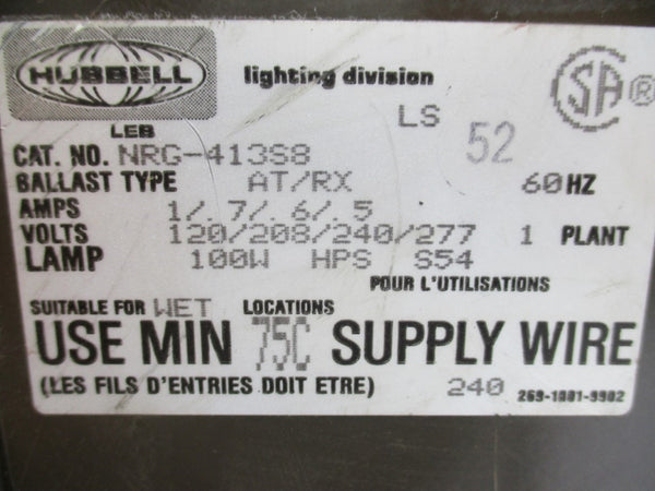 HUBBELL NRG-413S8 277V 1A (NO BULB) UNMP