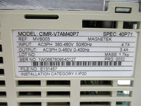 YASKAWA CIMR-V7AM40P71 380-460V 4.7A NSMP
