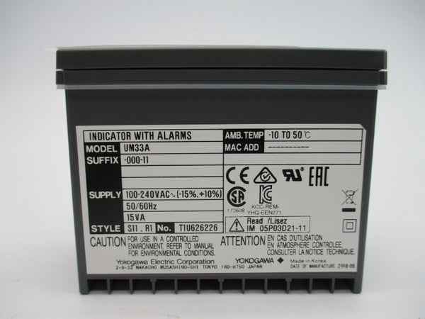 YOKOGAWA UM33A-000-11 100-240VAC -10'-+50'C NSMP