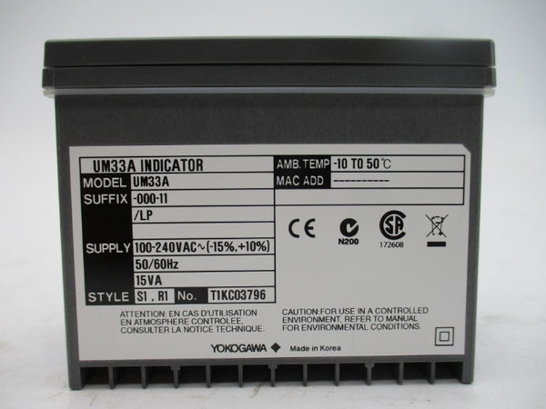 YOKOGAWA UM33A-000-11/LP 100-240VAC -10'-+50'C NSMP