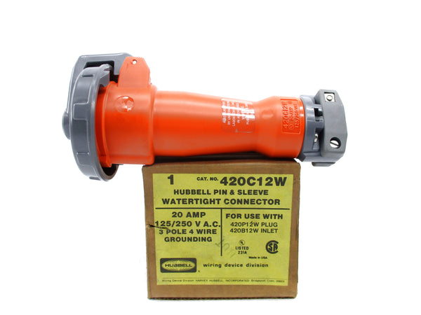 HUBBELL 420C12W 125/250VAC 20A NSMP