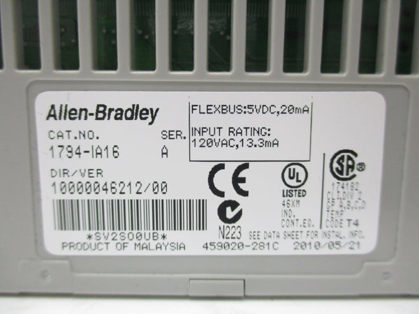 ALLEN BRADLEY 1794-IA16 SER. A 120VAC NSNP