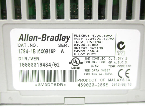 ALLEN BRADLEY 1794-IB16XOB16P SER. A 24VDC NSNP