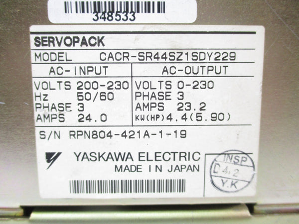 YASKAWA CACR-SR44SZ1SDY229 200-230V 24A UNMP
