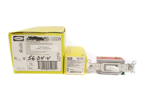 HUBBELL HBL1222W 277V 20A (PKG OF 10) NSMP