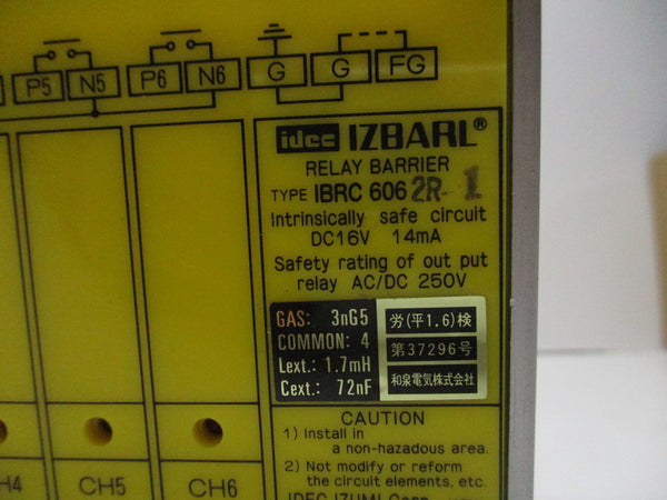 IDEC IBRC6062R-1 RELAY BARRIER 250V NSNP