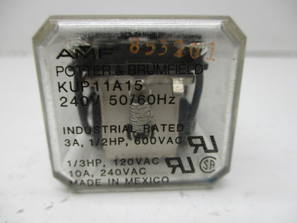 POTTER & BRUMFIELD KUP11A15 RELAY 240V UNMP