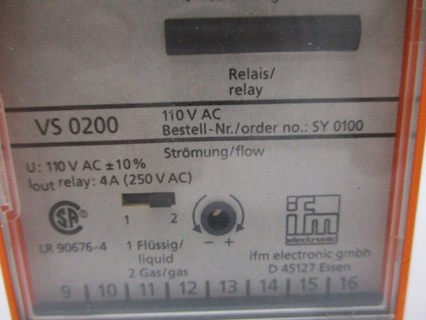 IFM EFECTOR VS0200 RELAY 110VAC NSNP