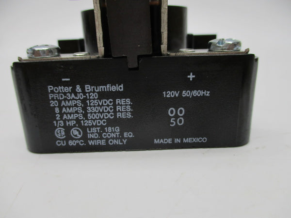 POTTER & BRUMFIELD PRD-3AJ0-120 RELAY, 120V NSNP