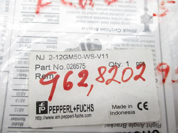PEPPERL+FUCHS NJ2-12GM50-WS-V11 NSMP