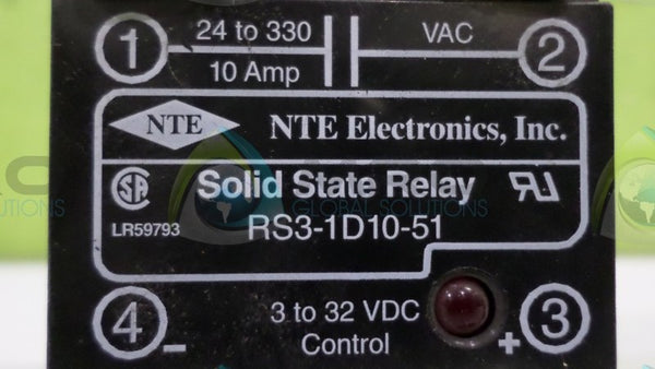 NTE ELECTRONICS RS3-1D10-51 SOLID STATE RELAY  UNMP