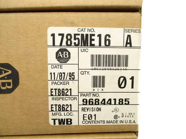 ALLEN BRADLEY 1785-ME16 SER. A DATE: 1995 NSFS