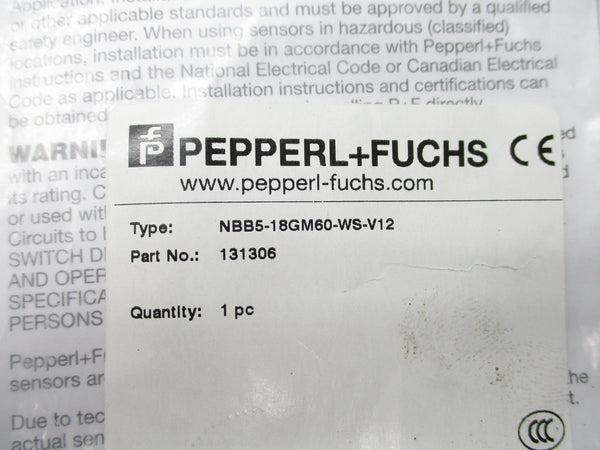 PEPPERL+FUCHS NBB5-18GM60-WS-V12 131306 20-250VAC 1.6A NSMP