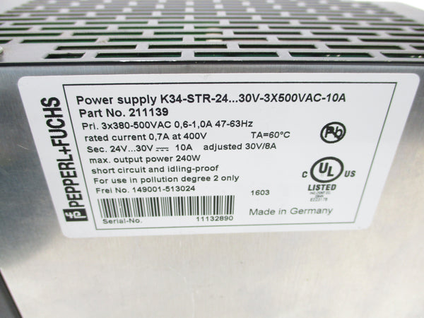 PEPPERL+FUCHS K34-STR-24-30V-3X500VAC-10A 211139 NSNP