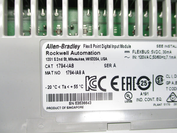 ALLEN BRADLEY 1794-IA8 SER. A UNMP