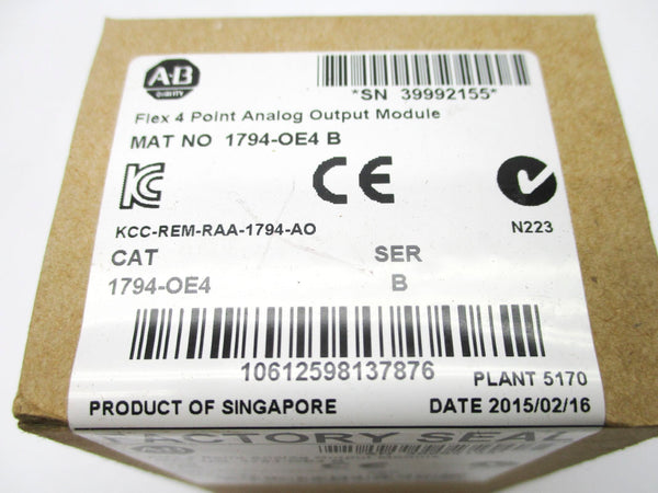 ALLEN BRADLEY 1794-OE4 SER. B DATE: 2015 NSFS