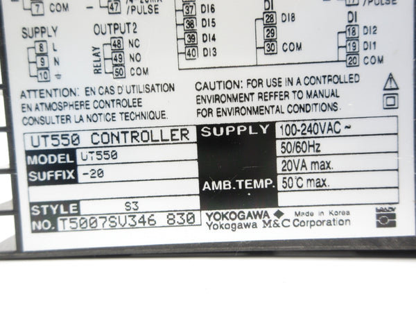 YOKOGAWA UT550-20 100-240VAC NSNP