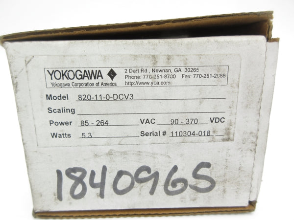 YOKOGAWA 820-11-0-DCV3 85-264VAC NSMP