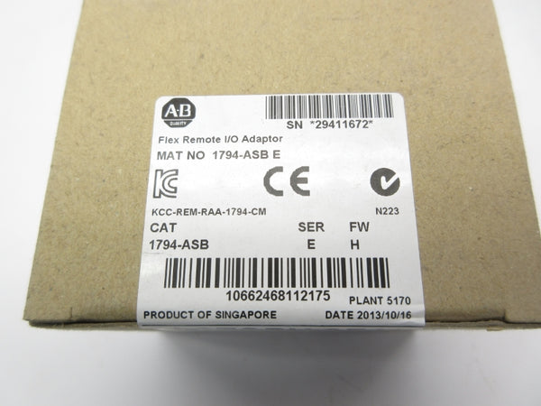 ALLEN BRADLEY 1794-ASB SER. E F/W H DATE: 2013 NSFS