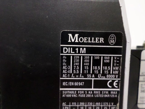 KLOCKNER MOELLER DIL1M w/ Z00-16 CONTACTOR w/ OVERLOAD RELAY UNMP