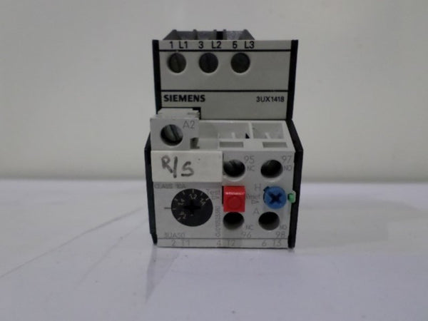 SIEMENS 3UA5000-1A OVERLOAD RELAY 1-1.6A w/ 3UX1418 TERMINAL BLOCK UNMP