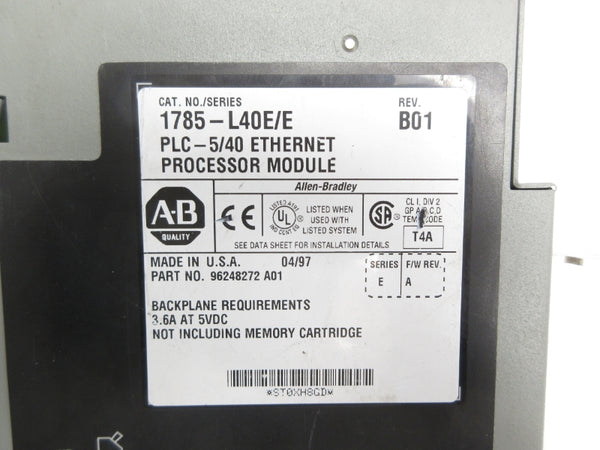 ALLEN BRADLEY 1785-L40E SER. E F/W A UNMP