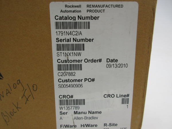 ALLEN BRADLEY 1791-N4C2 SER. A F/W A 85-132VAC REMAN