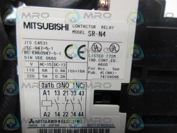 MITSUBISHI SR-N431AC120V CONTACTOR RELAY NSMP